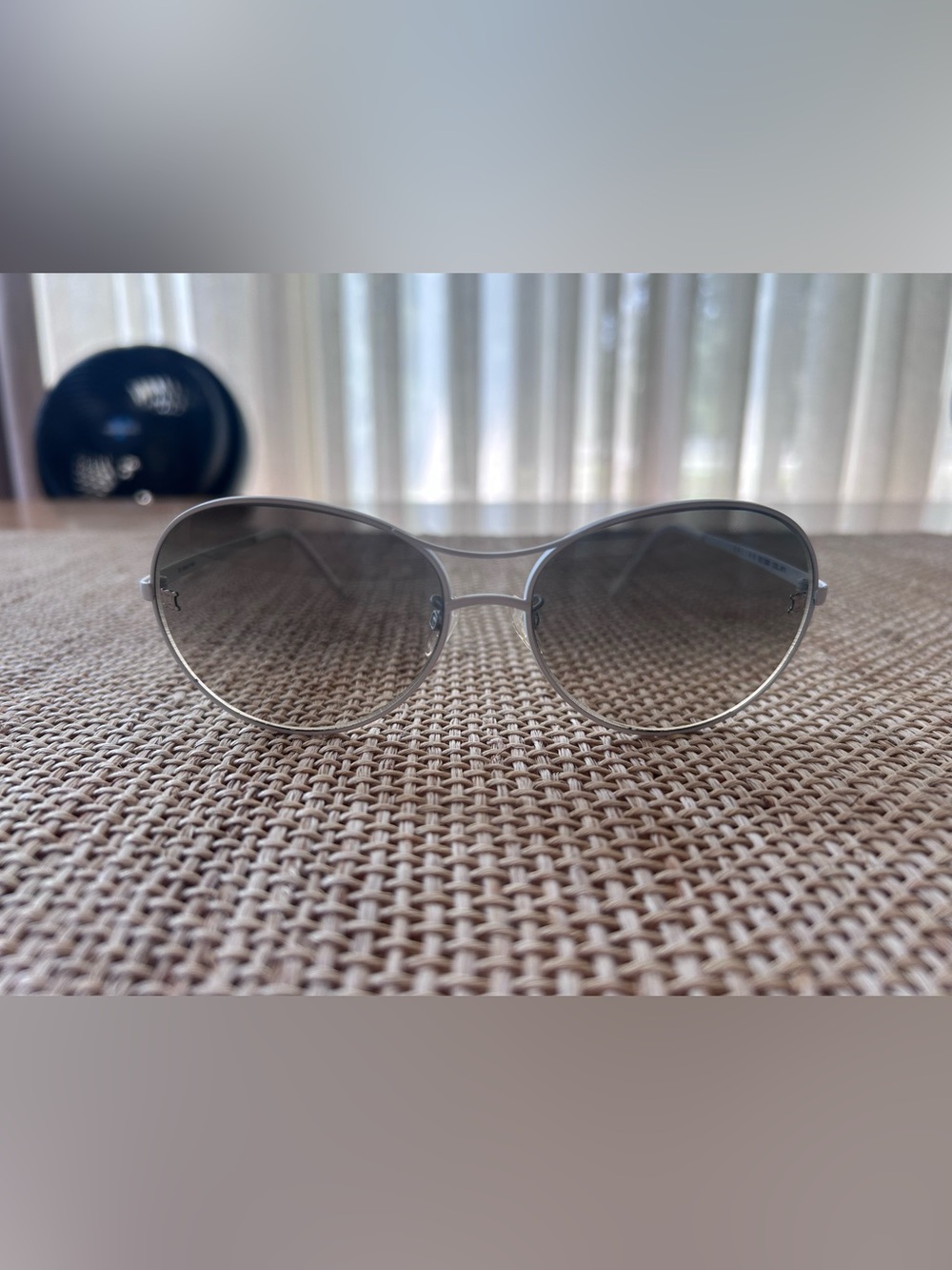 Celine Sunglasses w/White Metal Aviator Frame & Dark Gray Gradient Lens w/Case. - Picture 4 of 13
